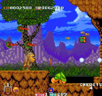 Toki (bootleg) screen shot game playing